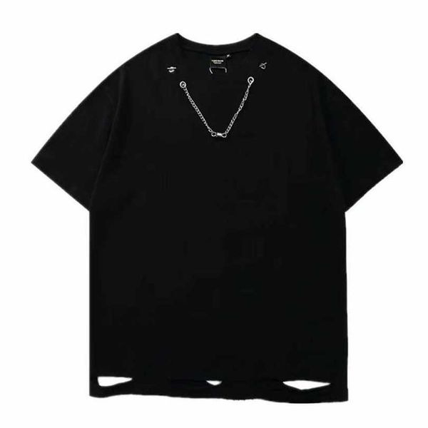 22% off street hem with holes in loose round neck and short men's trendy hip-hop personality solid color chain half sleeved t-shirt, White;black
22% off street hem with holes in loose round neck and short men's trendy hip-hop personality solid color chain half sleeved t-shirt, White;black