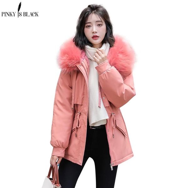 leather pinkyisblack warm thick winter women jacket solid loose fur collar hooded cotton padded coat for ladies casual wool liner parkas, Black
leather pinkyisblack warm thick winter women jacket solid loose fur collar hooded cotton padded coat for ladies casual wool liner parkas, Black