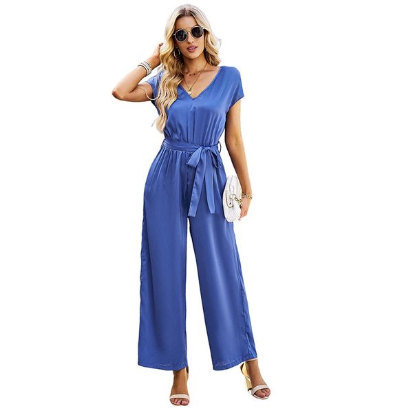 v neck short sleeves long women's jumpsuits lace-up backless loose ankle-length wide legs pants solid casual rompers for women high wai, Black;white
v neck short sleeves long women's jumpsuits lace-up backless loose ankle-length wide legs pants solid casual rompers for women high wai, Black;white