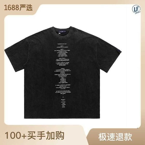men and women t-shirtslawfoo new china-chic brand men's small popular design letters wash short sleeve loose t-shirt men, White;black
men and women t-shirtslawfoo new china-chic brand men's small popular design letters wash short sleeve loose t-shirt men, White;black