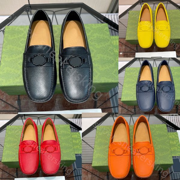 casual shoes luxurious real leather wedding dress designer chaussures men loafers black red yellow orange formal shoes with box 38-46
casual shoes luxurious real leather wedding dress designer chaussures men loafers black red yellow orange formal shoes with box 38-46