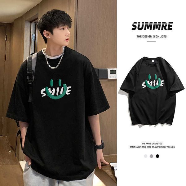 men and women t-shirtscouple's summer short sleeve t-shirt versatile loose casual men's t-shirt fashion trend men's wear, White;black
men and women t-shirtscouple's summer short sleeve t-shirt versatile loose casual men's t-shirt fashion trend men's wear, White;black