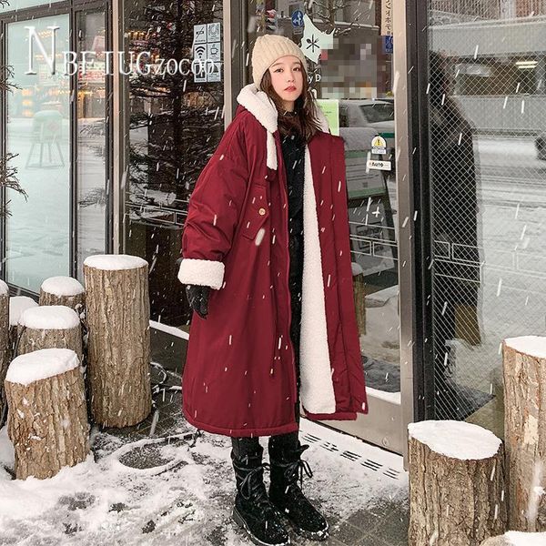 leather lining with imitation lambswool women parkas korean loose 2020 winter female jacket, Black
leather lining with imitation lambswool women parkas korean loose 2020 winter female jacket, Black