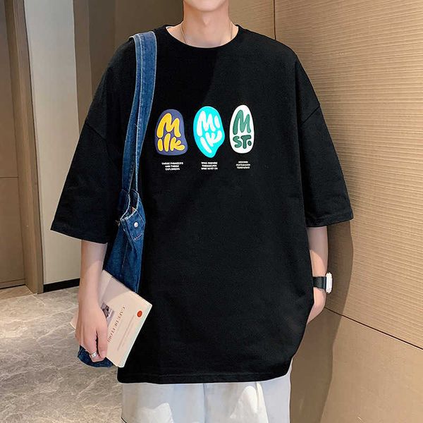 men and women t-shirtsshort sleeve t-shirt men's simple cotton t-shirt loose trend versatile american casual clothes summer, White;black
men and women t-shirtsshort sleeve t-shirt men's simple cotton t-shirt loose trend versatile american casual clothes summer, White;black