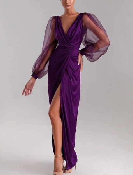 sheath grape evening formal dress v neck long sleeve pleats slit floor length prom formal party gowns 2023 christmas wear new robe de soiree, Black;red
sheath grape evening formal dress v neck long sleeve pleats slit floor length prom formal party gowns 2023 christmas wear new robe de soiree, Black;red