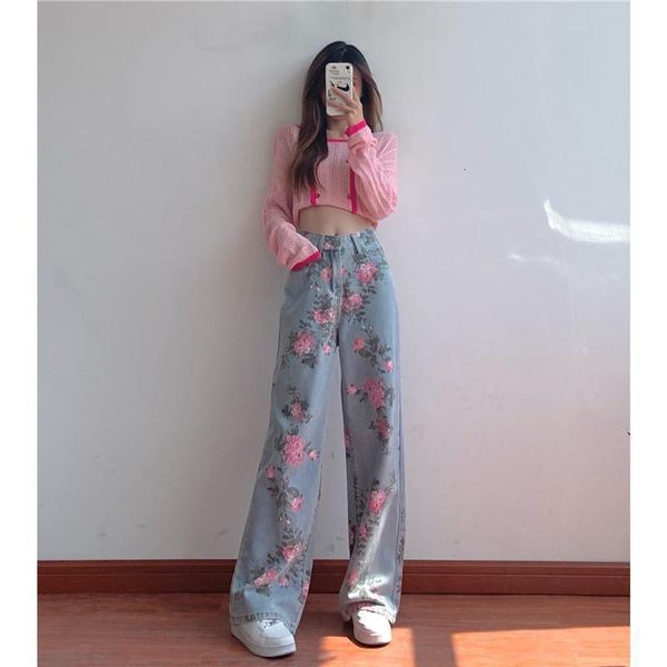 women's jeans sweet and spicy vintage jean's design feel loose high waist slim girl straight leg wide pants y2k 230422, Blue
women's jeans sweet and spicy vintage jean's design feel loose high waist slim girl straight leg wide pants y2k 230422, Blue