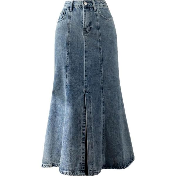 dresses summer2022women's new slim slit korean version of high waist skirt stretch midlength jeantail skirt fashion classic denim skirt, White;black
dresses summer2022women's new slim slit korean version of high waist skirt stretch midlength jeantail skirt fashion classic denim skirt, White;black