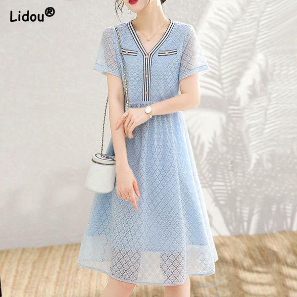 dresses loose knee skirts solid color patchwork lattice button simplicity pullovers dresses summer thin casual women's clothing vneck, Black;gray
dresses loose knee skirts solid color patchwork lattice button simplicity pullovers dresses summer thin casual women's clothing vneck, Black;gray