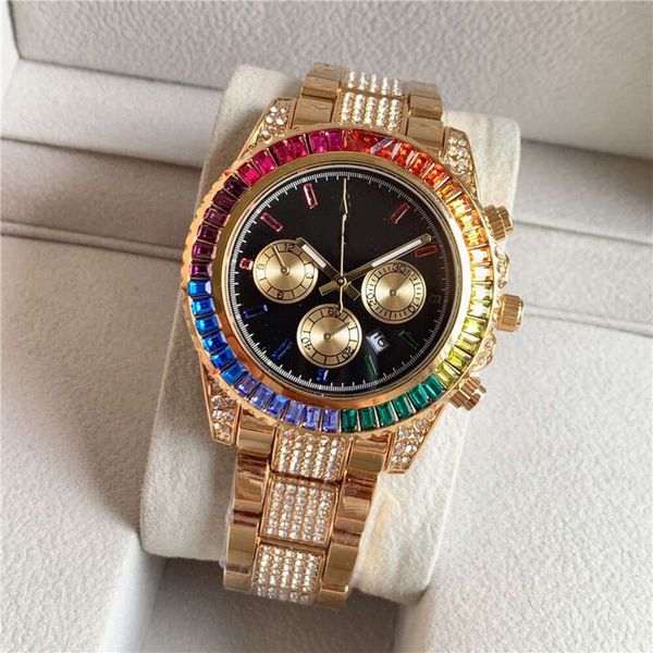 Designer Crown Watch Men's Watches Luxury watch Quartz watches Colorful Diamond Rainbow Di Business Quartz Watch High quality fashion accessories AAAAA
Designer Crown Watch Men's Watches Luxury watch Quartz watches Colorful Diamond Rainbow Di Business Quartz Watch High quality fashion accessories AAAAA