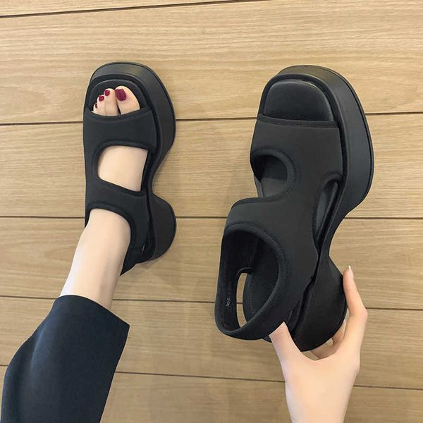 sandals 2022 summer new women's shoes fashion thick bottom light elastic fabric knitted casual sports open toe sandals roman shoes wome, Black
sandals 2022 summer new women's shoes fashion thick bottom light elastic fabric knitted casual sports open toe sandals roman shoes wome, Black