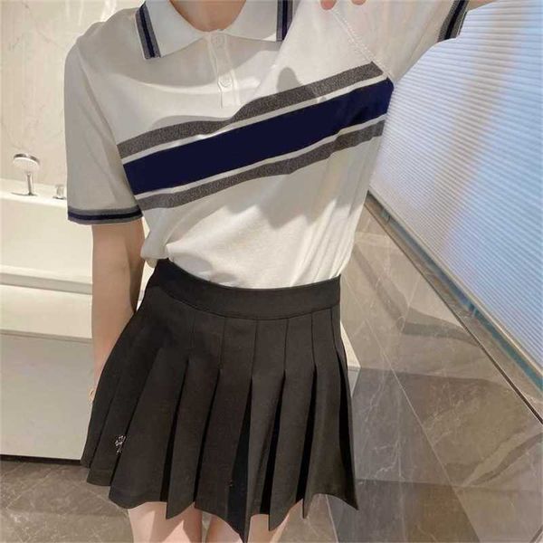 20% off fashion stripe polo shirt contrast knitting ice silk short sleeved t-shirt new style in spring and summer of female fashion, White
20% off fashion stripe polo shirt contrast knitting ice silk short sleeved t-shirt new style in spring and summer of female fashion, White