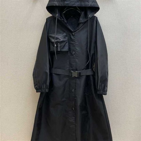 24% off spring home popularity nylon series solid pocket hooded long trench coat women's fashion, Black
24% off spring home popularity nylon series solid pocket hooded long trench coat women's fashion, Black