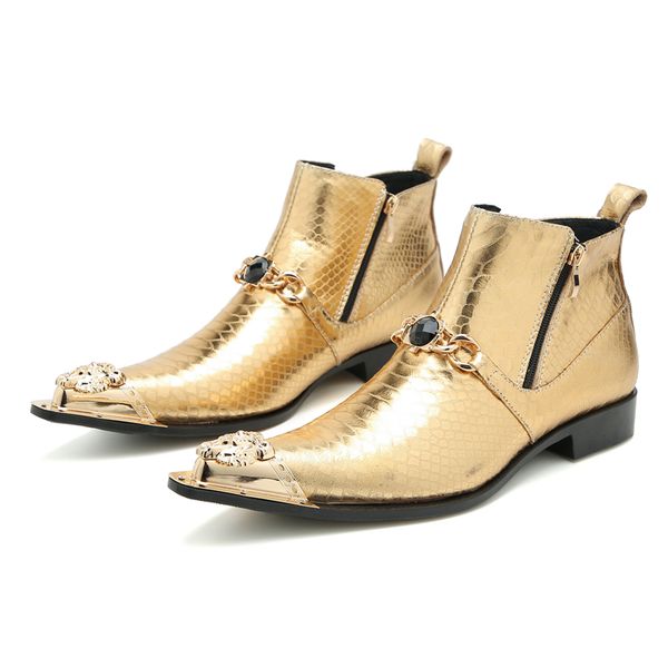dress shoes autumn man wedding boots metal tip zipper genuine leather chelsea leisure time party customized singer men's martins boots, Black
dress shoes autumn man wedding boots metal tip zipper genuine leather chelsea leisure time party customized singer men's martins boots, Black