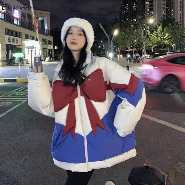 leather cotton padded jacket women's 2021 winter new japenese jk stand collar bow tie loose casual warm thickened cute parka coat femal, Black
leather cotton padded jacket women's 2021 winter new japenese jk stand collar bow tie loose casual warm thickened cute parka coat femal, Black