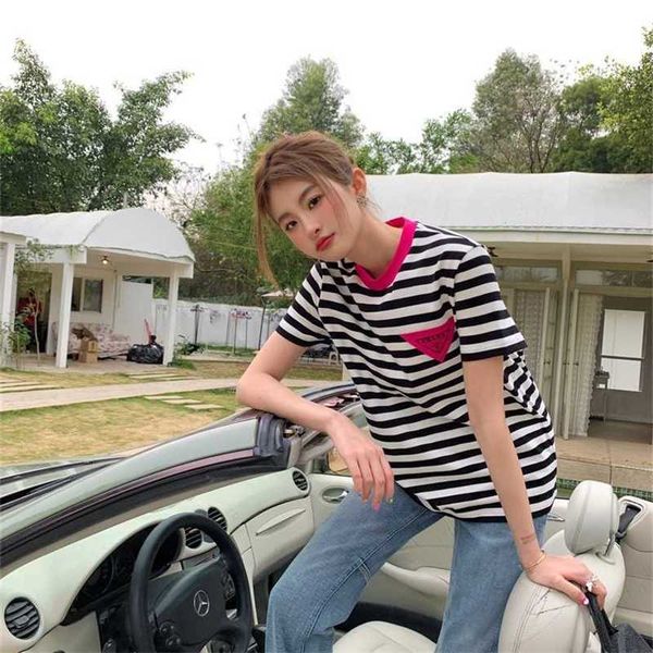 20% off family summer new fashion classic triangle contrast stripe versatile loose short sleeve top, White
20% off family summer new fashion classic triangle contrast stripe versatile loose short sleeve top, White