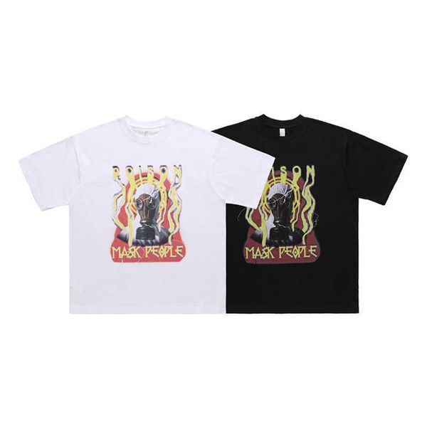 men and women t-shirtslawfoo spring/summer china-chic american street prank mask printed round neck loose fitting lovers t-shirt trend, White;black
men and women t-shirtslawfoo spring/summer china-chic american street prank mask printed round neck loose fitting lovers t-shirt trend, White;black