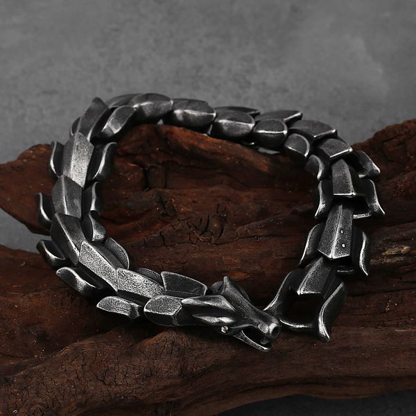 beaded vintage viking bracelet stainless steel men fashion biker nordic dragon odin amulet ouroboros jewelry gift 230422, Black
beaded vintage viking bracelet stainless steel men fashion biker nordic dragon odin amulet ouroboros jewelry gift 230422, Black
