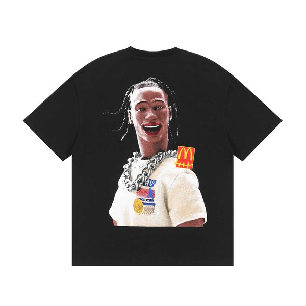 men and women t-shirtstrendy street travis hip hop rap character print short sleeve t-shirt men's and women's loose bf half sleeve, White;black
men and women t-shirtstrendy street travis hip hop rap character print short sleeve t-shirt men's and women's loose bf half sleeve, White;black