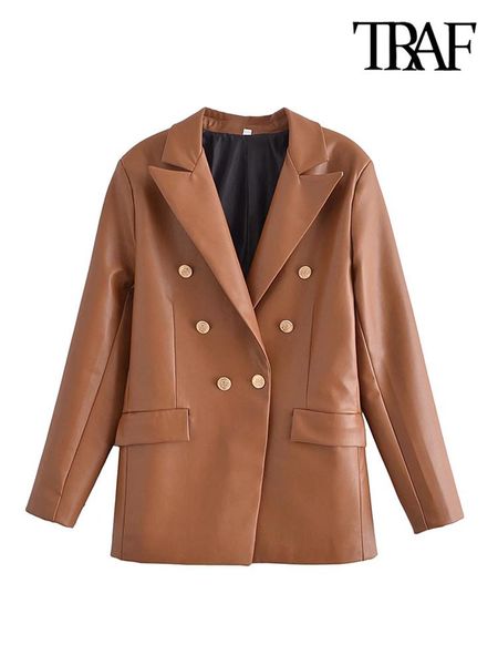 pants traf women fashion with buttoned faux leather blazer coat vintage long sleeve flap pockets female veste femme, White
pants traf women fashion with buttoned faux leather blazer coat vintage long sleeve flap pockets female veste femme, White