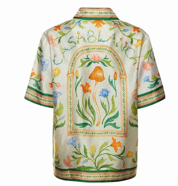 casablanca 23 green plants floral flowers male and female lovers same style white twill silk short sleeve shirt, White;black
casablanca 23 green plants floral flowers male and female lovers same style white twill silk short sleeve shirt, White;black