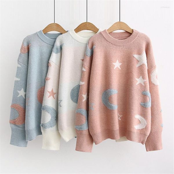 Women's Sweaters 2023 Autumn Winter Female Star Moon Pattern Long Sleeves O-neck Knitted Pullover High Quality Women Loose Warm Sweater TOP, Ylmy03
Women's Sweaters 2023 Autumn Winter Female Star Moon Pattern Long Sleeves O-neck Knitted Pullover High Quality Women Loose Warm Sweater TOP, Ylmy03
