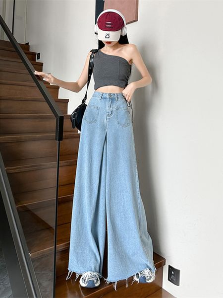 women's jeans springautumn 2023 vintage wide leg culotte's fur loose port style design high waist pants 230422, Blue
women's jeans springautumn 2023 vintage wide leg culotte's fur loose port style design high waist pants 230422, Blue