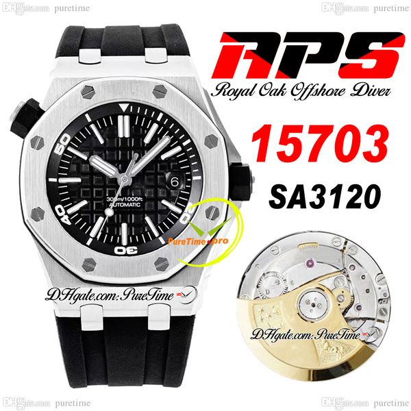 apsf 42mm diver sa3120 automatic mens watch steel case 1570 black grande tapisserie dial rubber strap super edition reloj hombre montre homm, Slivery;brown
apsf 42mm diver sa3120 automatic mens watch steel case 1570 black grande tapisserie dial rubber strap super edition reloj hombre montre homm, Slivery;brown
