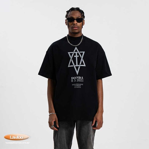 men and women t-shirtslawfoo spring summer china-chic brand american 3m reflective printing half high collar loose edition couple short slee, White;black
men and women t-shirtslawfoo spring summer china-chic brand american 3m reflective printing half high collar loose edition couple short slee, White;black