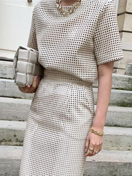 dress summer office lady skirt suits women two piece outfits short sleeve hollow out leather + high waist long skirt 2 piece set, White
dress summer office lady skirt suits women two piece outfits short sleeve hollow out leather + high waist long skirt 2 piece set, White