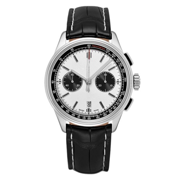 new 1884 mens watch 43mm montre de luxe vk movement wristwatches chronograph green dial steel case black leather strap business metal watche, Slivery;brown
new 1884 mens watch 43mm montre de luxe vk movement wristwatches chronograph green dial steel case black leather strap business metal watche, Slivery;brown