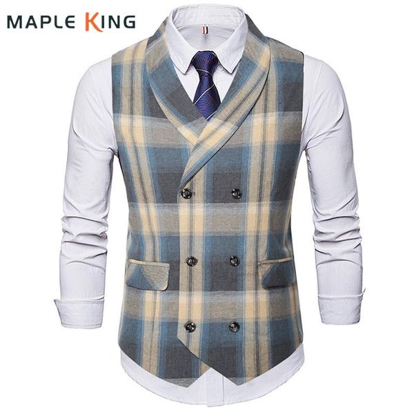 blazers men party suit cowboy vest vintage roupa social double breasted plaid waistcoat men elegant business wedding gilet costume homme, White;black
blazers men party suit cowboy vest vintage roupa social double breasted plaid waistcoat men elegant business wedding gilet costume homme, White;black