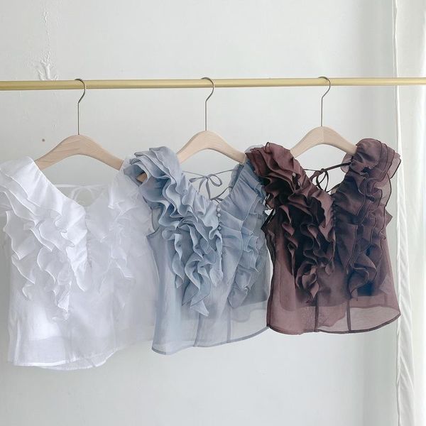 t-shirt kuzuwata v neck sleeveless shoulder strapless blouse women ruffles patchwork solid ol blusas summer new open back lace up shirt, White
t-shirt kuzuwata v neck sleeveless shoulder strapless blouse women ruffles patchwork solid ol blusas summer new open back lace up shirt, White
