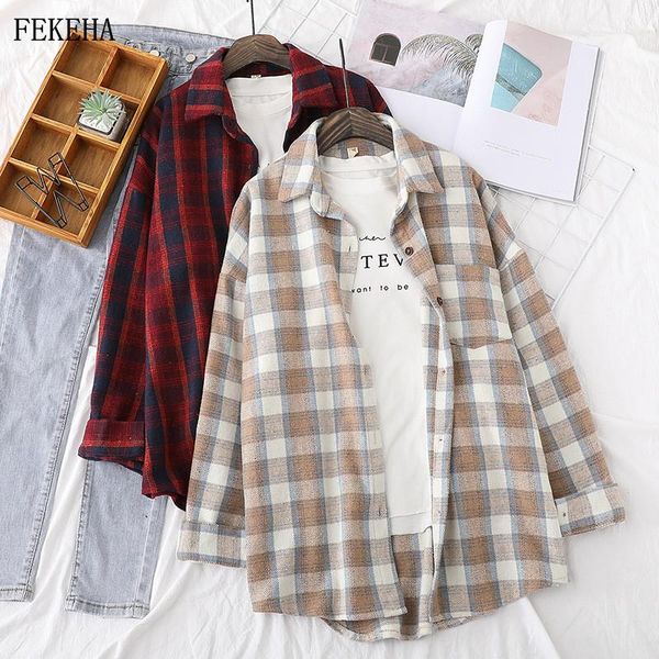 shirts winter woolen plaid shirts women thick blouses long sleeve loose lady female clothes outwear college style, White
shirts winter woolen plaid shirts women thick blouses long sleeve loose lady female clothes outwear college style, White