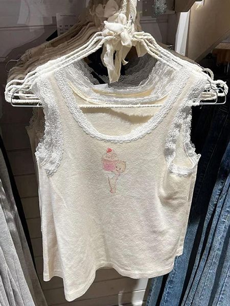 tanks vintage angel print lace tank women sweet cute sleeveless cotton soft short tshirts female summer chic y2k crop 2022, Black;white
tanks vintage angel print lace tank women sweet cute sleeveless cotton soft short tshirts female summer chic y2k crop 2022, Black;white