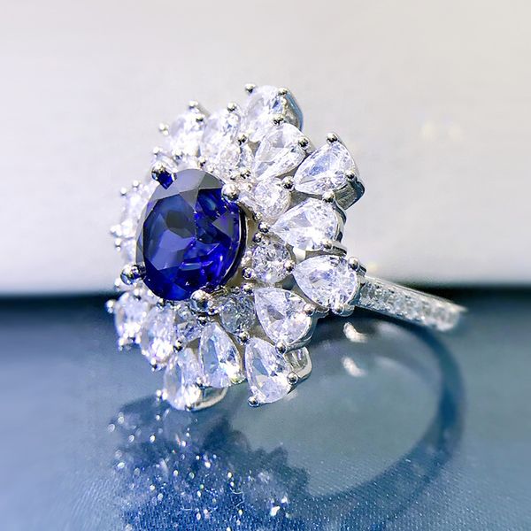 luxury sapphire diamond ring 100% real 925 sterling silver party wedding band rings for women flower engagement jewelry, Slivery;golden
luxury sapphire diamond ring 100% real 925 sterling silver party wedding band rings for women flower engagement jewelry, Slivery;golden