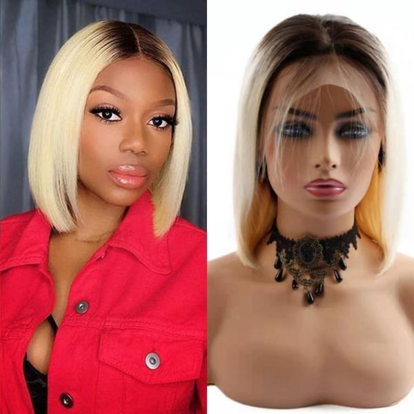 brazilian human hair lace front wig 1b/613 130% middle part straight short bob wigs with baby hair, Black;brown
brazilian human hair lace front wig 1b/613 130% middle part straight short bob wigs with baby hair, Black;brown