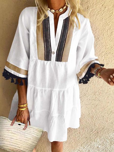dresses 2022 vonda summer mini sundress bohemian vintage white printed women v neck beach dresses flare sleeve vestido short dress, Black;gray
dresses 2022 vonda summer mini sundress bohemian vintage white printed women v neck beach dresses flare sleeve vestido short dress, Black;gray