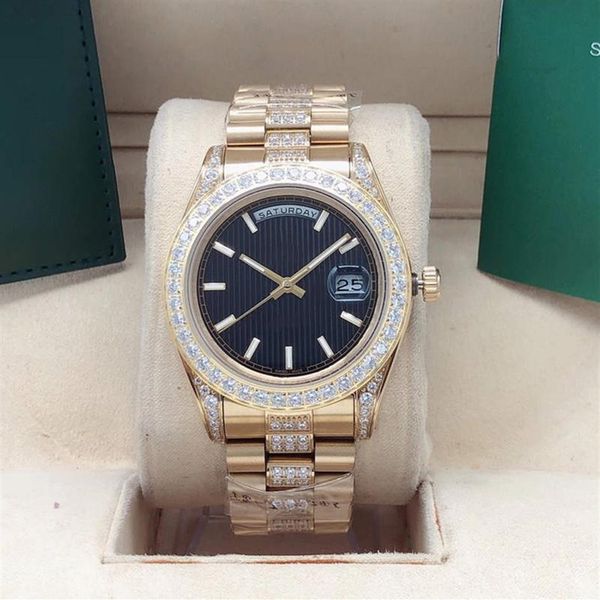 men's watch 41mm vertical stripes diamond bezel stainless steel middle row with diamond fold buckle waterproof2929, Slivery;brown
men's watch 41mm vertical stripes diamond bezel stainless steel middle row with diamond fold buckle waterproof2929, Slivery;brown