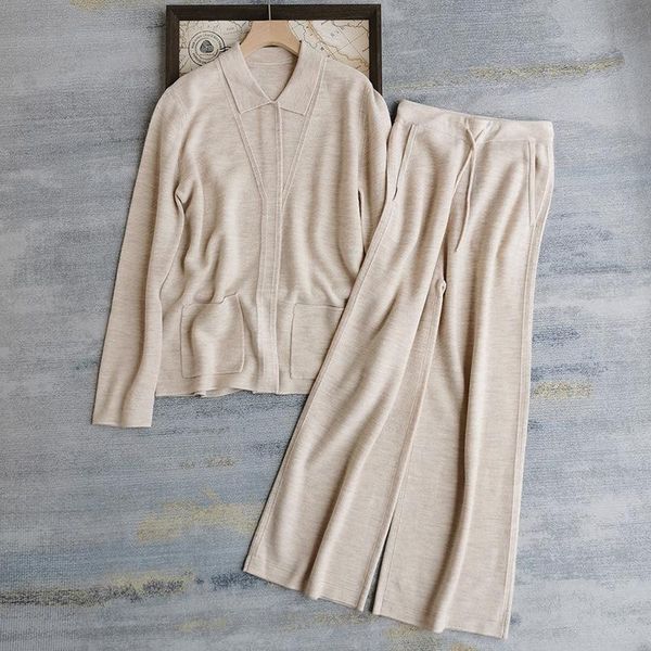 pants naizaiga 100 superfine merino wool solid cardigans and flare pants solid spring autumn women wool set qwx95, White
pants naizaiga 100 superfine merino wool solid cardigans and flare pants solid spring autumn women wool set qwx95, White