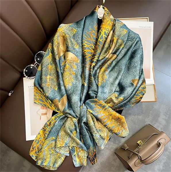 women's classic green scarf, gold foil butterfly printed large shawl, women's sunscreen silk scarf, Blue;gray
women's classic green scarf, gold foil butterfly printed large shawl, women's sunscreen silk scarf, Blue;gray