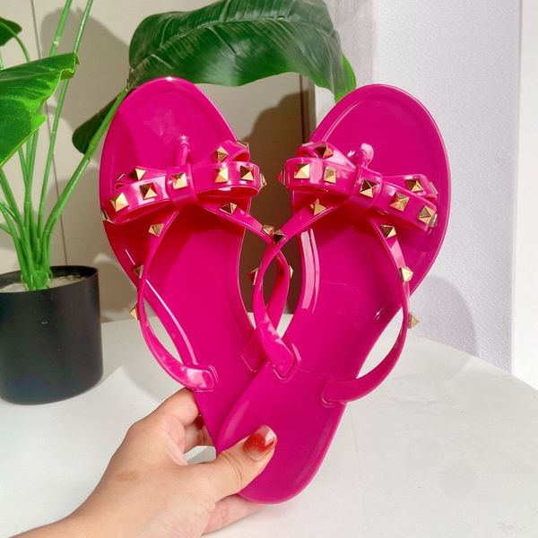 designers summer slippers pure color girls rivets small fragrant bow crystal jelly style flip-flop beach shoes women, Black
designers summer slippers pure color girls rivets small fragrant bow crystal jelly style flip-flop beach shoes women, Black