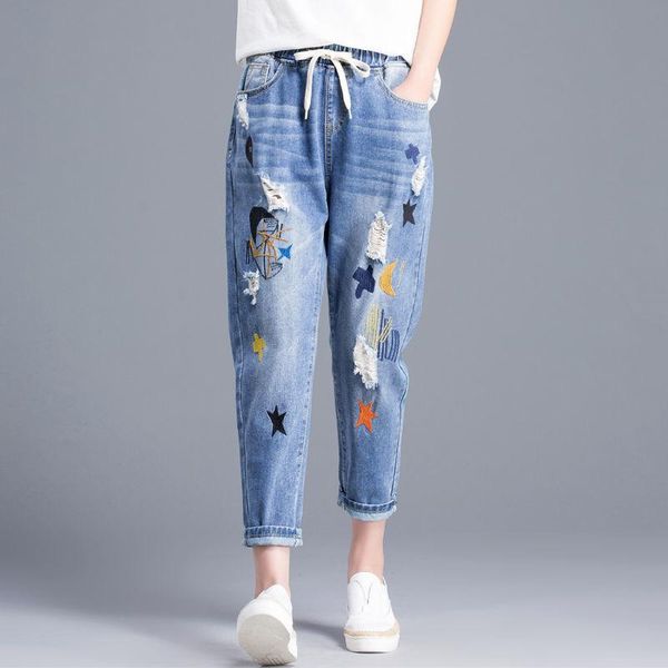 jeans famous brand jeans vintage hole star embroidery anklelength denim jeans female casual loose harem pant trousers cloth, Blue
jeans famous brand jeans vintage hole star embroidery anklelength denim jeans female casual loose harem pant trousers cloth, Blue