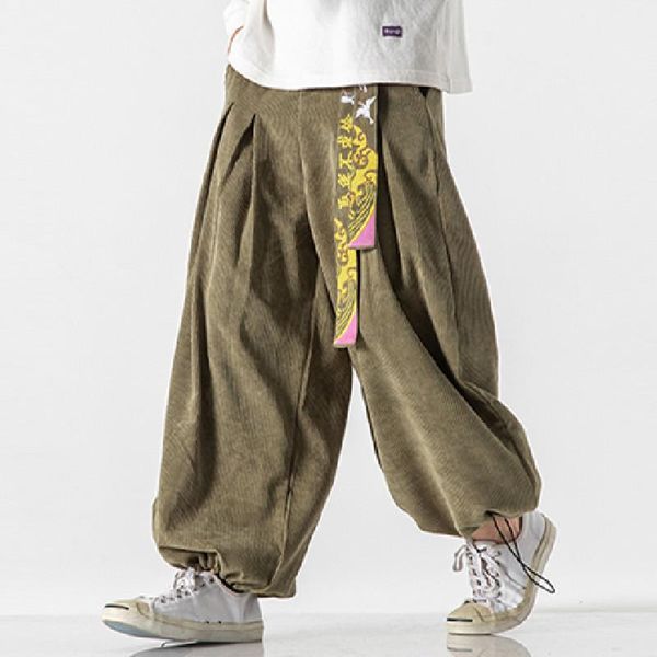 pants chinoiserie belt fashion loose casual men's harajuku corduroy sports pants jogging pants plus size couple ladies harem pants, Black
pants chinoiserie belt fashion loose casual men's harajuku corduroy sports pants jogging pants plus size couple ladies harem pants, Black