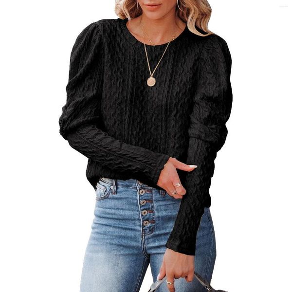 Women' Sweaters Women' Sweater Autumn And Winter Solid Color Jacquard Round Neck Long-sleeved Knitted Fashion Casual Tops Female, Black
Women' Sweaters Women' Sweater Autumn And Winter Solid Color Jacquard Round Neck Long-sleeved Knitted Fashion Casual Tops Female, Black