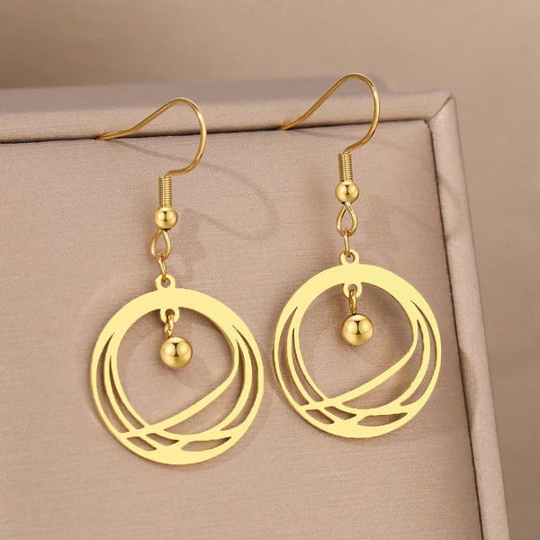 charm stainless steel earrings trend geometric circle cross-stripe design bells pendants vintage drop earrings for women jewelry gifts w0422, Golden
charm stainless steel earrings trend geometric circle cross-stripe design bells pendants vintage drop earrings for women jewelry gifts w0422, Golden