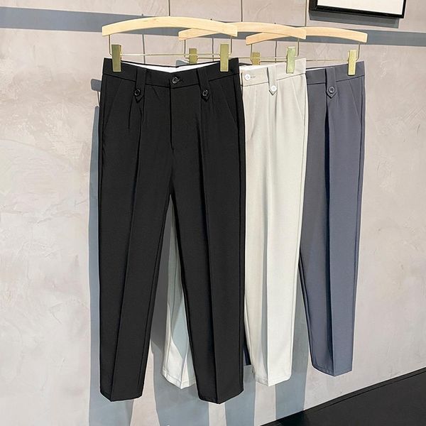 blazers pleated pants men fashion clothing 9 part ankle length spring and autumn pants men casual pants trousers street fashion work, White;black
blazers pleated pants men fashion clothing 9 part ankle length spring and autumn pants men casual pants trousers street fashion work, White;black