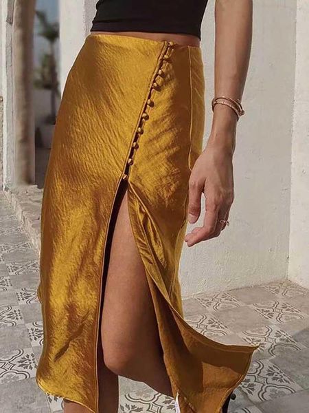 dresses 2022 women new design summer skirt solid yellow green high waist female side split ladies silk skirts, White;black
dresses 2022 women new design summer skirt solid yellow green high waist female side split ladies silk skirts, White;black