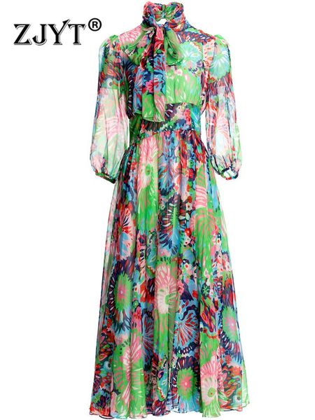 dresses zjyt runway floral print maxi chiffon dress summer women bow collar bohemian style vacation beach vestidos vintage elegant robes, Black;gray
dresses zjyt runway floral print maxi chiffon dress summer women bow collar bohemian style vacation beach vestidos vintage elegant robes, Black;gray