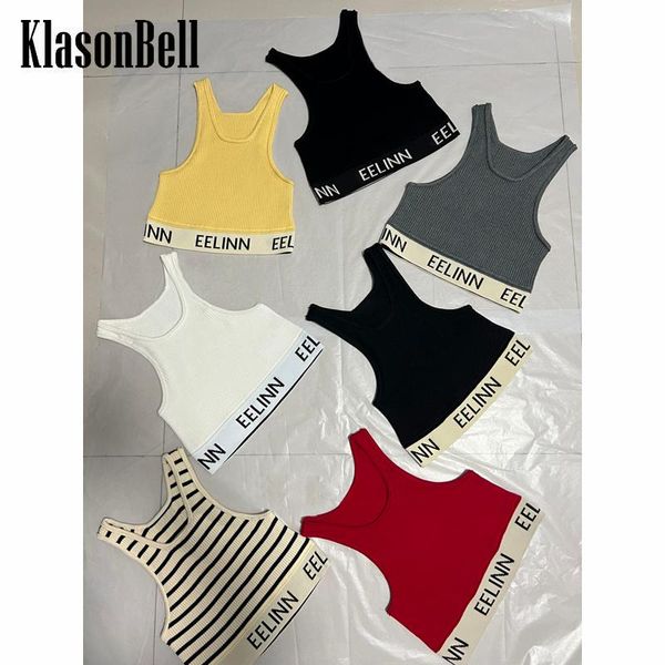 tanks 4.14 klasonbell sports fashion elastic slim knitted letter striped short tank women, Black;white
tanks 4.14 klasonbell sports fashion elastic slim knitted letter striped short tank women, Black;white