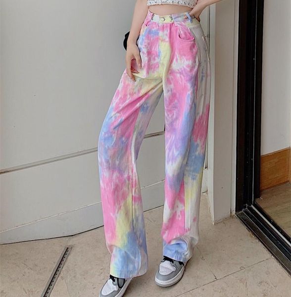jeans y2k rainbow tie dye printed jeans high waist straight gradient loose pockets denim pants streetpants wide leg trousers p045, Blue
jeans y2k rainbow tie dye printed jeans high waist straight gradient loose pockets denim pants streetpants wide leg trousers p045, Blue